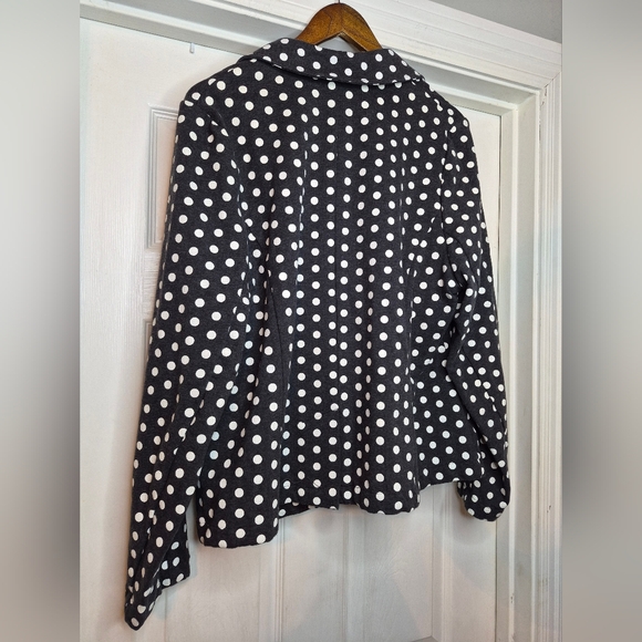 Lane Bryant Polka Dot Blazer Jacket - Black/gray & White Size 18 - Picture 7 of 10